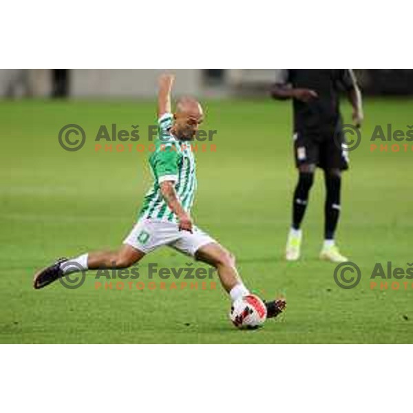 Marin Pilj in action during UEFA Conference league qualifier between Olimpija and Differdange in SRC Stozice, Ljubljana, Slovenia on July 7, 2022
