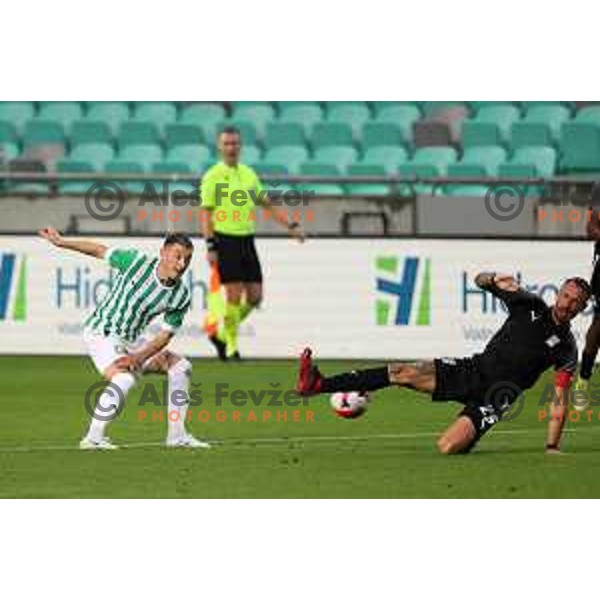 Mario Kvesic in action during UEFA Conference league qualifier between Olimpija and Differdange in SRC Stozice, Ljubljana, Slovenia on July 7, 2022