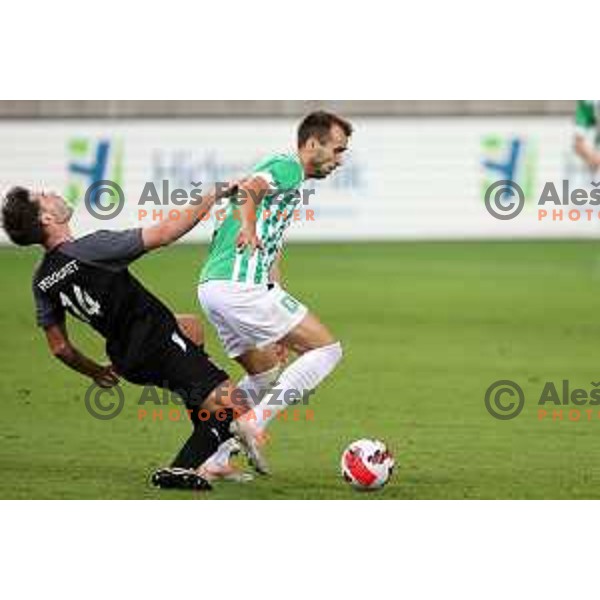 Mustafa Nukic in action during UEFA Conference league qualifier between Olimpija and Differdange in SRC Stozice, Ljubljana, Slovenia on July 7, 2022