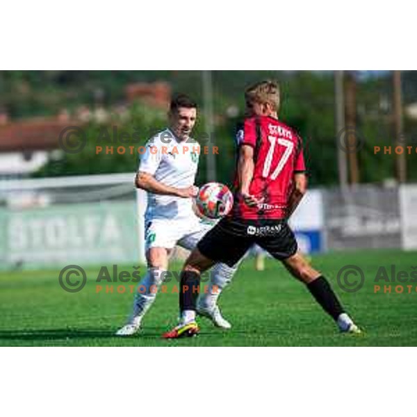 Mario Kvesic in action during Prva Liga Telemach 2022-2023 football match between Tabor Sezana and Olimpija in Sezana, Slovenia on July 24, 2022