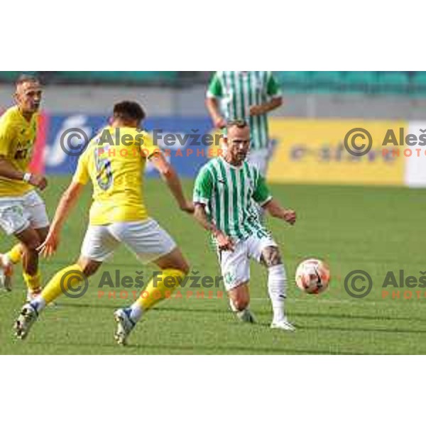 in action during Prva Liga Telemach 2022-2023 football match between Olimpija and Bravo in SRC Stozice, Ljubljana, Slovenia on July 31, 2022