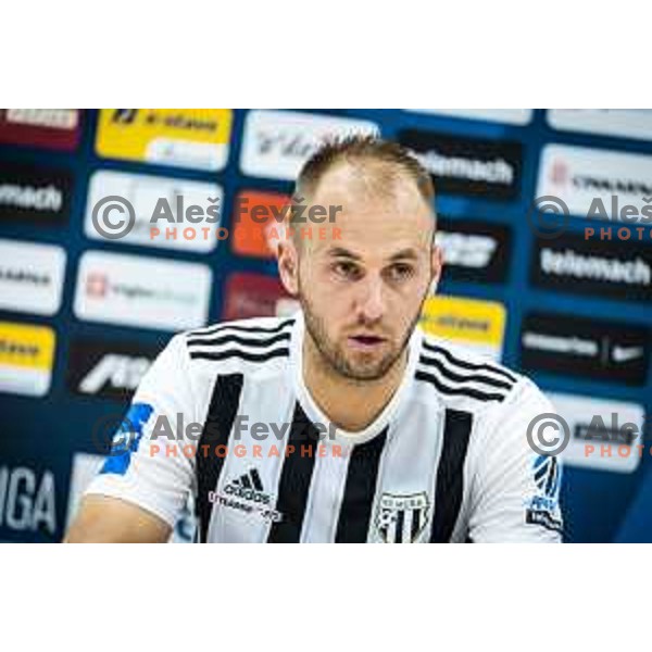 Matic Marusko at the press conference during Prva liga Telemach football match between Celje and Mura in Arena z’dezele, Celje, Slovenia on July 31, 2022. Photo: Jure Banfi
