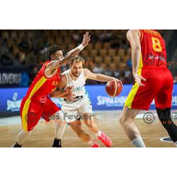 Jaka Blazic In action during basketball friendly match between Slovenia and Montenegro in Arena Zlatorog, Celje, Slovenia on August 6, 2022
