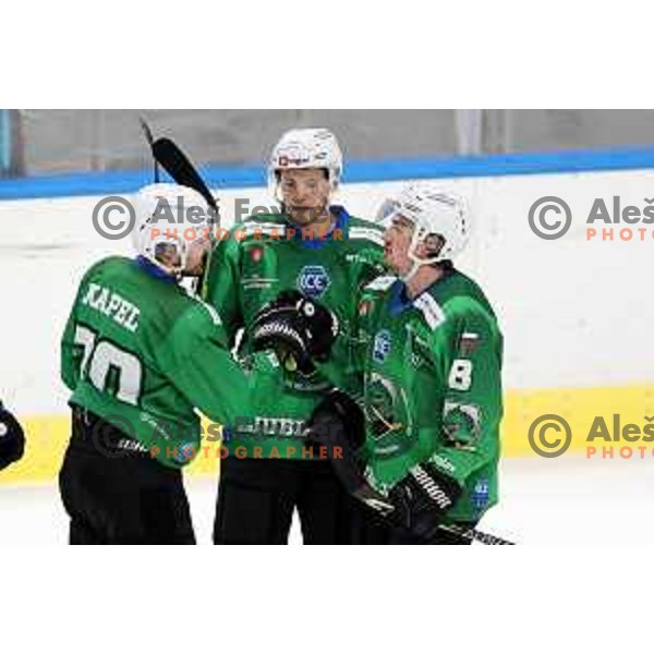 in action during preseason Ice hockey between SZ Olimpija (SLO) and MAC (HUN) in Tivoli Hall, Ljubljana