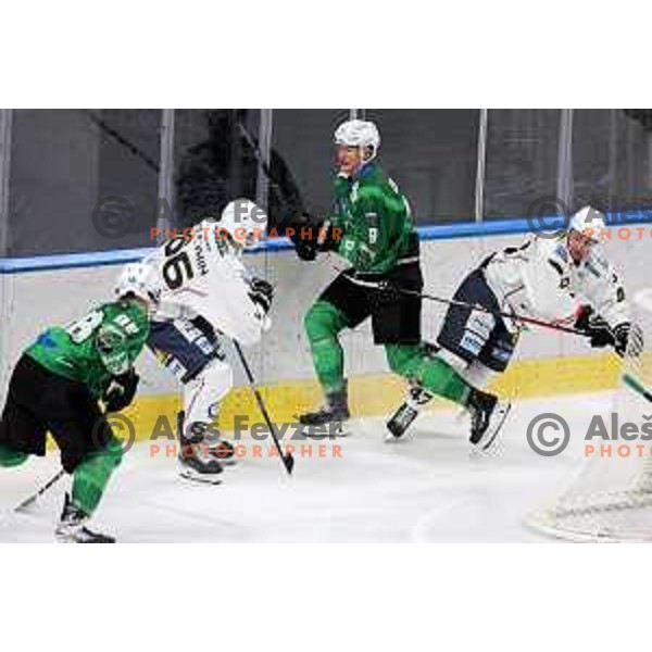 in action during preseason Ice hockey between SZ Olimpija (SLO) and MAC (HUN) in Tivoli Hall, Ljubljana