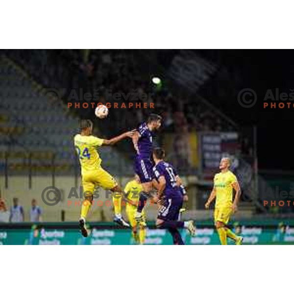 Rok Kronaveter in action during Prva Liga Telemach 2022-2023 football match between Domzale and Maribor in Domzale, Slovenia on August 14, 2022