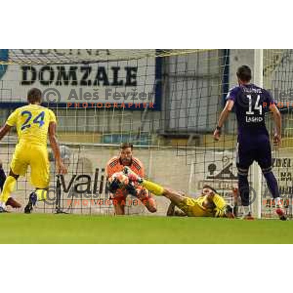 in action during Prva Liga Telemach 2022-2023 football match between Domzale and Maribor in Domzale, Slovenia on August 14, 2022