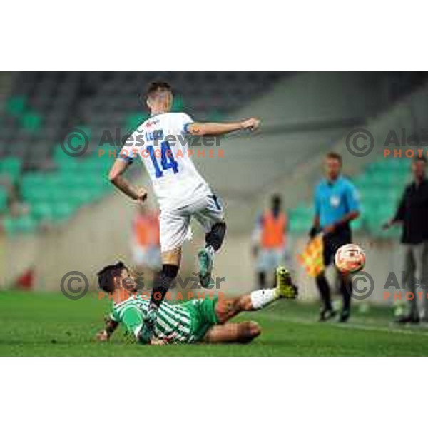 in action during Prva Liga Telemach 2022-2023 football match between Olimpija and Gorica in SRC Stozice, Ljubljana, Slovenia on August 15, 2022