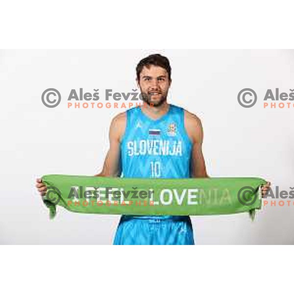 Mike Tobey, member of Slovenia basketball team during photo shooting in Ljubljana on August 8, 2022