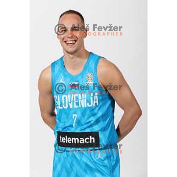 Klemen Prepelic, member of Slovenia basketball team during photo shooting in Ljubljana on August 8, 2022