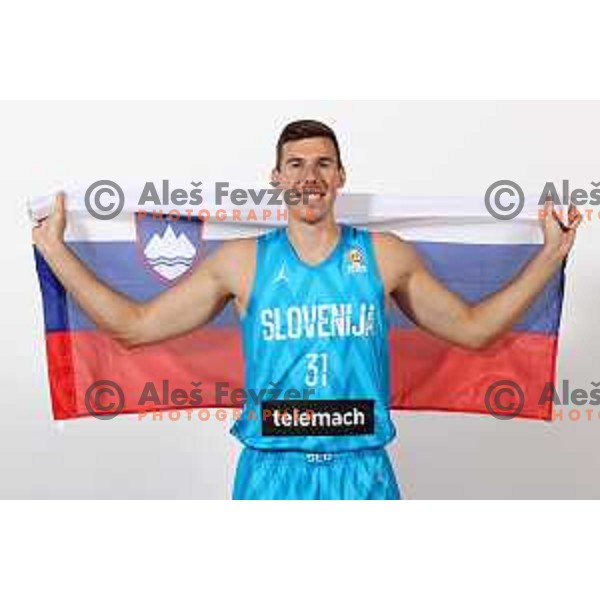 Vlatko Cancar, member of Slovenia basketball team during photo shooting in Ljubljana on August 8, 2022