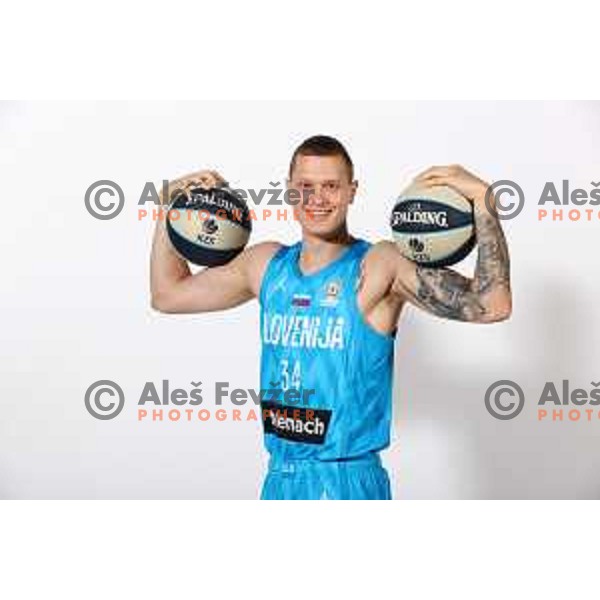 Jurij Macura, member of Slovenia basketball team during photo shooting in Ljubljana on August 8, 2022
