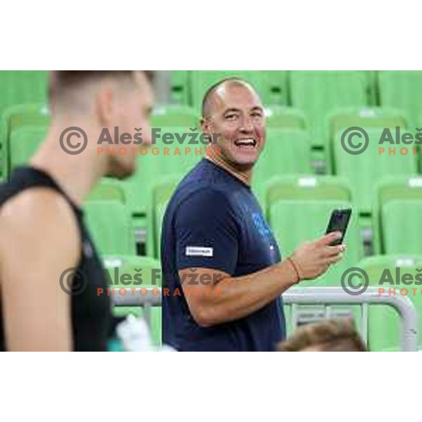 Marko Milic during Slovenia basketball team practice in Arena Stozice, Ljubljana on August 16, 2022