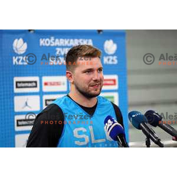 Luka Doncic during practice of Slovenia Basketball team in Ljubljana, Slovenia on August 16, 2022