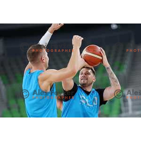 Luka Doncic during practice of Slovenia Basketball team in Ljubljana, Slovenia on August 16, 2022