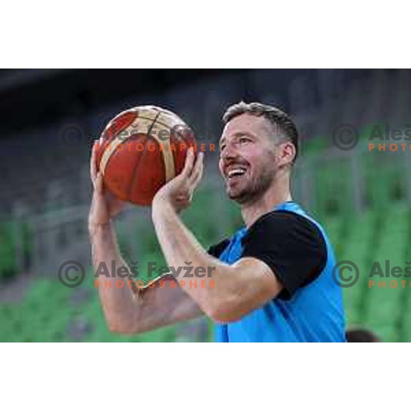 Goran Dragic during Slovenia basketball team practice in Arena Stozice, Ljubljana on August 16, 2022