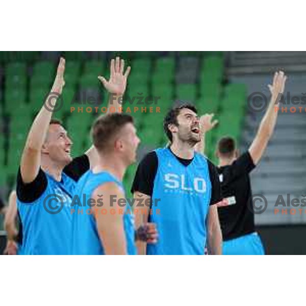 Mike Tobey during Slovenia basketball team practice in Arena Stozice, Ljubljana on August 16, 2022