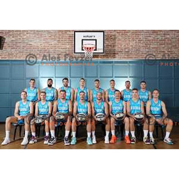 Slovenia basketball team during photo shooting in Ljubljana on August 8, 2022