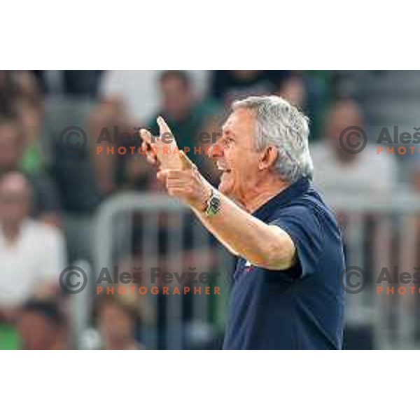 Svetislav Pesic during Telemach match between Slovenia and Serbia in SRC Stozice, Ljubljana, Slovenia on August 17, 2022 