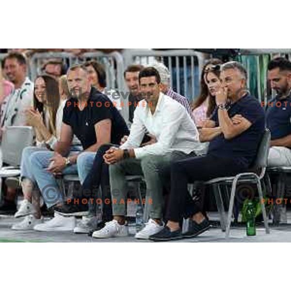 Novak Djokovic during Telemach match between Slovenia and Serbia in SRC Stozice, Ljubljana, Slovenia on August 17, 2022