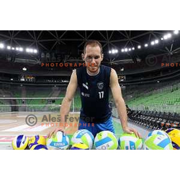 of Team Slovenia during Slovenia Volleyball team practice in Ljubljana on August 18, 2022