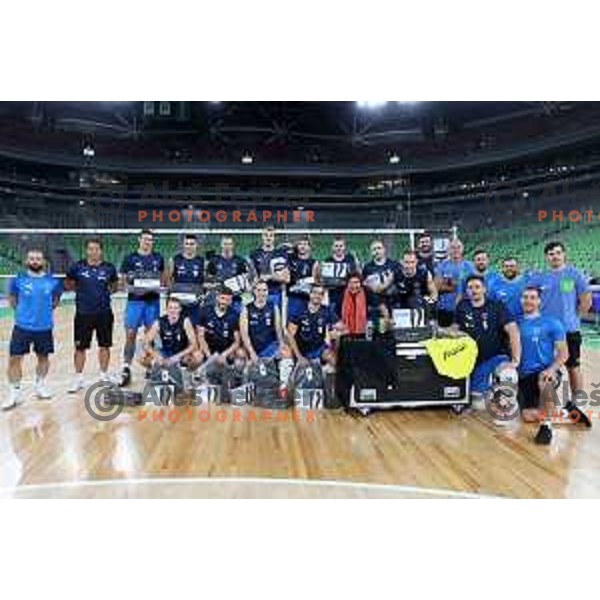 of Team Slovenia during Slovenia Volleyball team practice in Ljubljana on August 18, 2022