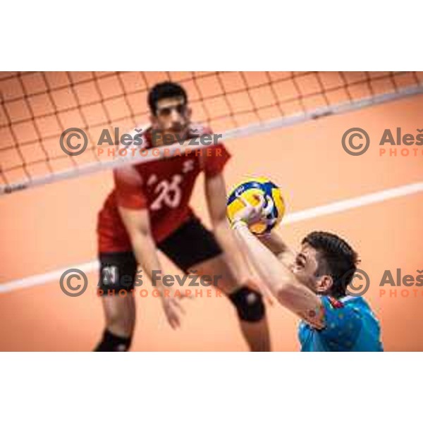 Dejan Vincic in action during friendly volleyball match between Slovenia and Egypt in Dvorana Tabor, Maribor, Slovenia on August 19, 2022