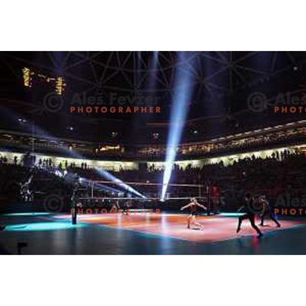 action during FIVB Volleyball Men\'s World Championship 2022 match between Slovenia and Cameroon in Arena Stozice, Ljubljana, Slovenia on August 26, 2022