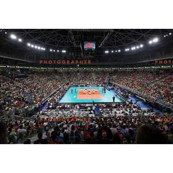 action during FIVB Volleyball Men\'s World Championship 2022 match between Slovenia and Germany in Arena Stozice, Ljubljana, Slovenia on August 30, 2022