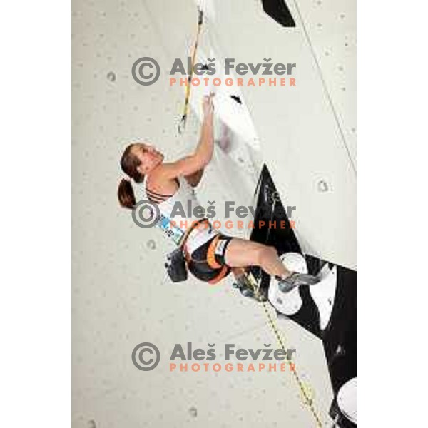 Katja Debevec (SLO) competes in IFSC-Climbing World Cup lead in Koper, Slovenia on September 2, 2022