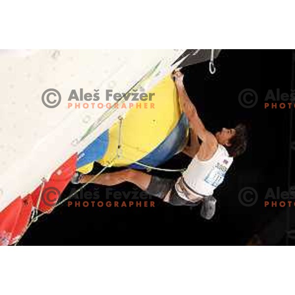 Martin Bergant (SLO) competes in IFSC-Climbing World Cup lead in Koper, Slovenia on September 2, 2022