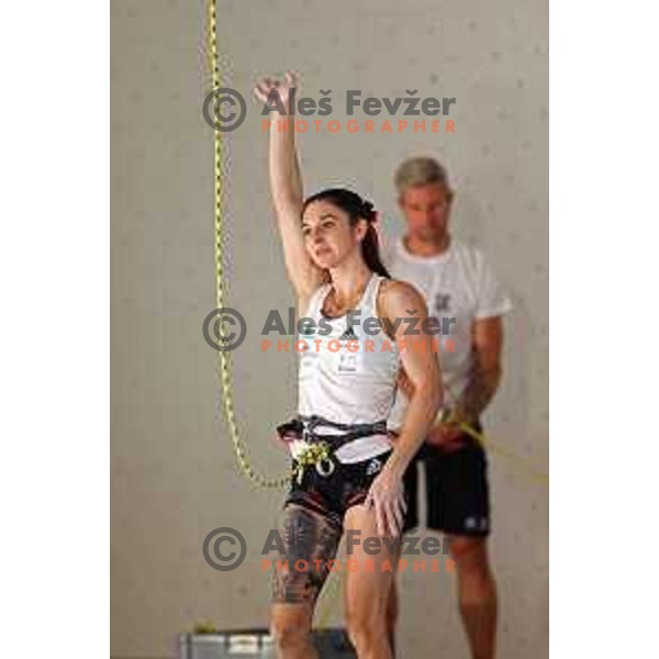 Mia Krampl (SLO) competes in IFSC-Climbing World Cup lead in Koper, Slovenia on September 2, 2022