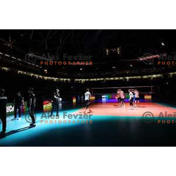 action during eight-final of FIVB Volleyball Men\'s World Championship 2022 between Slovenia and Germany in Arena Stozice, Ljubljana, Slovenia on September 3, 2022