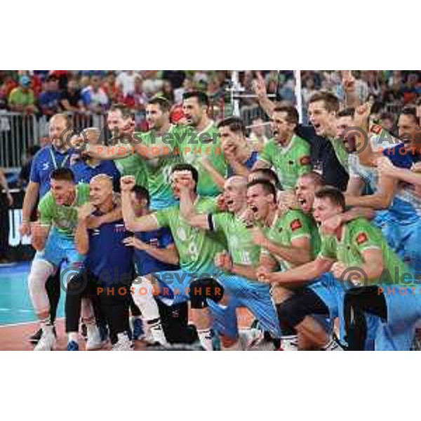 Jan Kozamernik during quarter-final of FIVB Volleyball Men\'s World Championship 2022 between Slovenia and Ukraine in Arena Stozice, Ljubljana, Slovenia on September 7, 2022