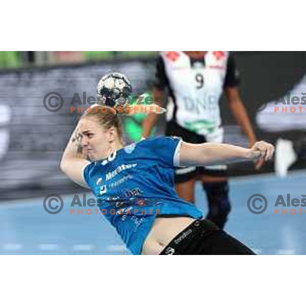 Valentina Klemencic in action during EHF Champions league Women handball match between Krim Mercator (SLO) and Vipers Kristiansand (NOR) in Ljubljana, Slovenia on September 18, 2022