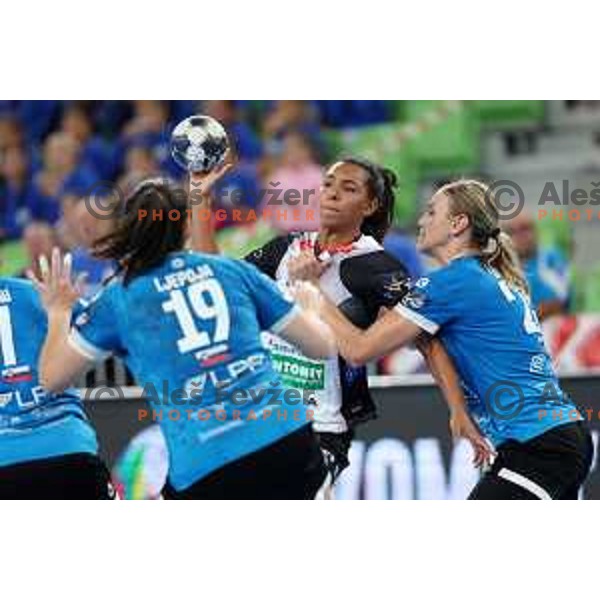 in action during EHF Champions league Women handball match between Krim Mercator (SLO) and Vipers Kristiansand (NOR) in Ljubljana, Slovenia on September 18, 2022