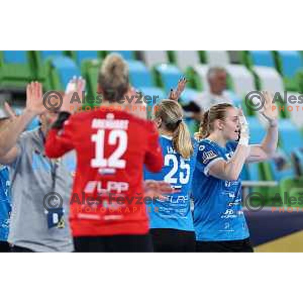 Daria Dmitrieva in action during EHF Champions league Women handball match between Krim Mercator (SLO) and Vipers Kristiansand (NOR) in Ljubljana, Slovenia on September 18, 2022