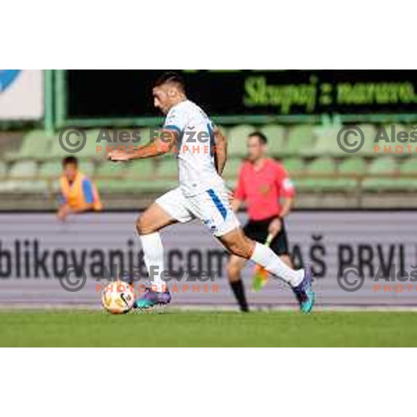 Matija Sirok in action during Prva Liga Telemach 2022-2023 football match between Bravo and Gorica in Ljubljana, Slovenia on September 18, 2022