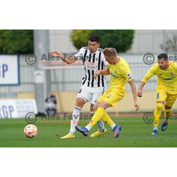 Mirlind Daku in action during Prva Liga Telemach 2022-2023 football match between Domzale and Mura in Domzale, Slovenia on October 1, 2022