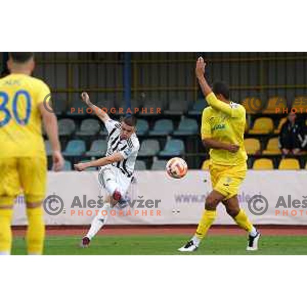 Mihael Klepac in action during Prva Liga Telemach 2022-2023 football match between Domzale and Mura in Domzale, Slovenia on October 1, 2022