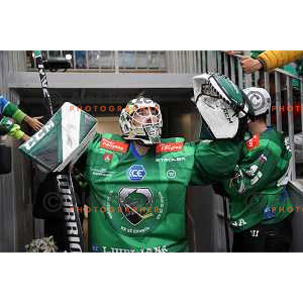 Anthony Morrone in action during IceHL regular season 2022-2023 ice-hockey match between SZ Olimpija (SLO) and Fehervar (HUN) in Tivoli Hall, Ljubljana, Slovenia on October 2, 2022