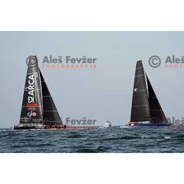 Winning Team Deep Blue leads second placed Team Arca SGR at Barcolana 54th edition Sailing regatta in Trieste, Italy on October 9, 2022 
