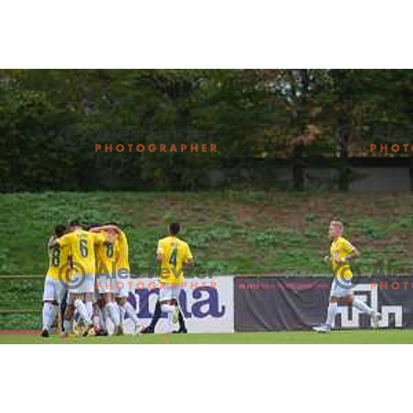 in action during Prva Liga Telemach 2022-2023 football match between Bravo and Olimpija in Ljubljana, Slovenia on October 9, 2022
