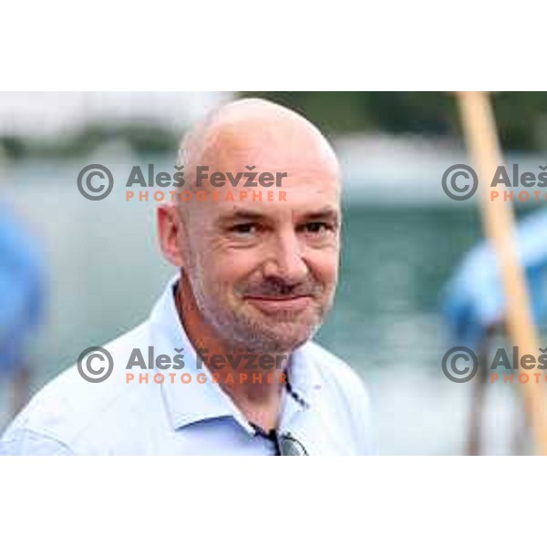 Blaz Perko at celebration of 30 years of first Slovenian Olympic medals in Barcelona 1992 Summer Olympic Games , Bled. Slovenia on August 2, 2022