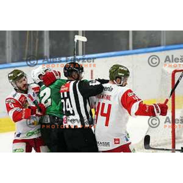 Carl Neill of SZ Olimpija during IceHL ice-hockey match between SZ Olimpija (SLO) and Bolzano Sudtirol Alperia (ITA) in Tivoli Hall, Ljubljana, Slovenia on October 16, 2022