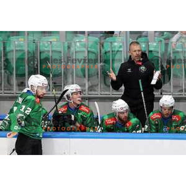 Mitja Sivic, head coach of SZ Olimpija during IceHL ice-hockey match between SZ Olimpija (SLO) and Bolzano Sudtirol Alperia (ITA) in Tivoli Hall, Ljubljana, Slovenia on October 16, 2022