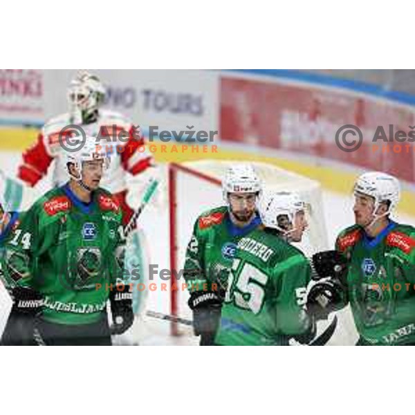 Nik Simsic of SZ Olimpija during IceHL ice-hockey match between SZ Olimpija (SLO) and Bolzano Sudtirol Alperia (ITA) in Tivoli Hall, Ljubljana, Slovenia on October 16, 2022
