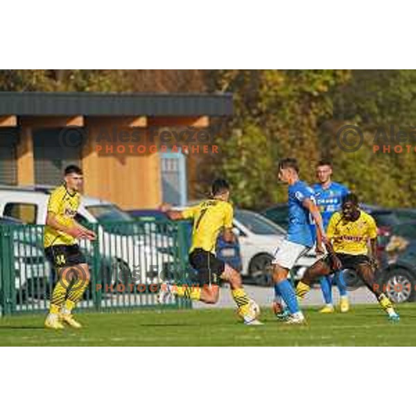 In action during Union Slovenian Cup football match between Radomlje and Bravo in Radomlje Sports Park, Slovenia on October 19, 2022