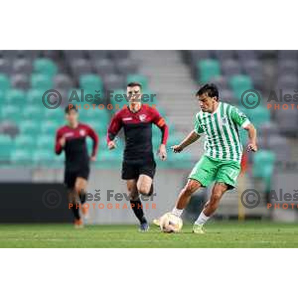 In action during Union Slovenian Cup football match between Olimpija and Ivancna Gorica in Ljubljana, Slovenia on October 19, 2022