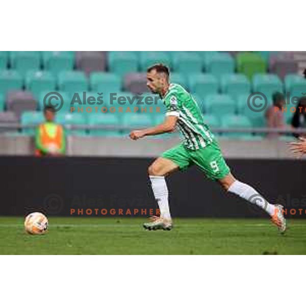 Mustafa Nukic in action during Union Slovenian Cup football match between Olimpija and Ivancna Gorica in Ljubljana, Slovenia on October 19, 2022